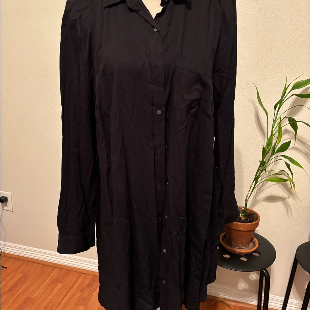 Black Old Navy Button-Up Shirt Dress